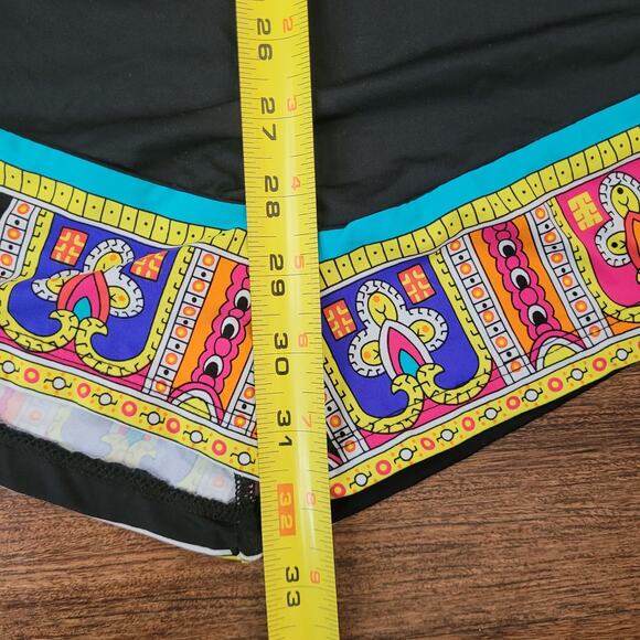 Trina Turk Size M Nepal Black Paisley Tunic Swim Cover up Mini Dress Luxury Pool - Picture 7 of 9